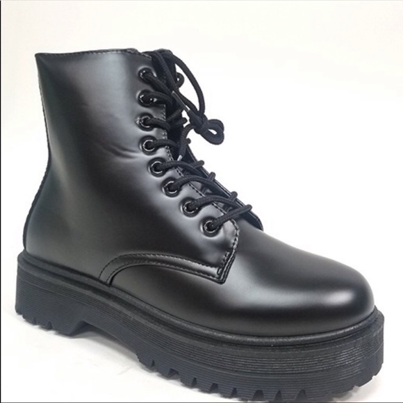 Fall Doll Black Platform Combat Boots - Picture 9 of 9